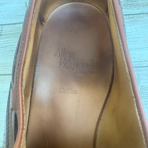Allen Edmonds Shoes Sz 10.5 C Brown Colfax Wingtip Kiltie Tassel Loafer Leather - Picture 11 of 13